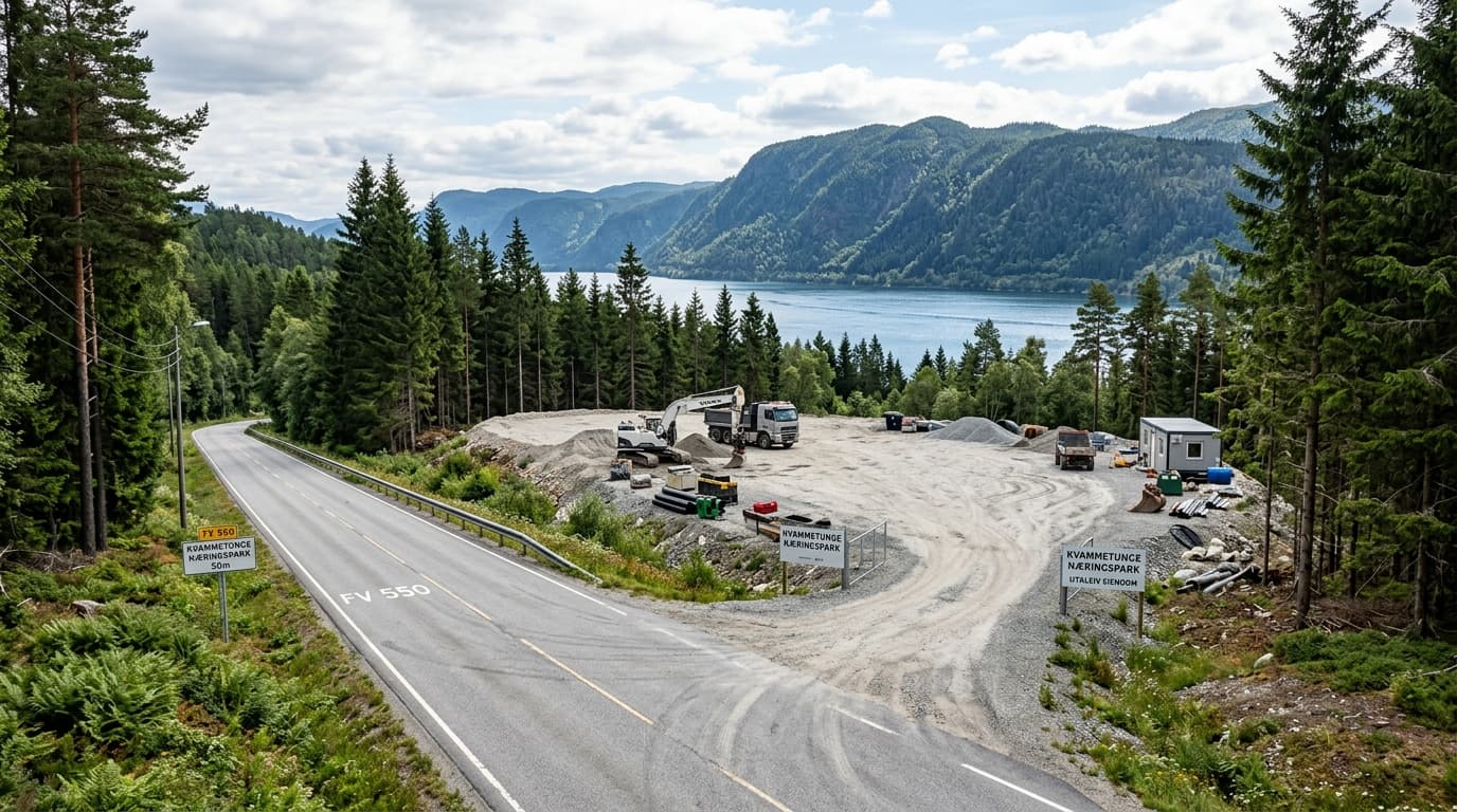Direkte og god adkomst for næringstransport fra fylkesveien ved Sæbufjorden.